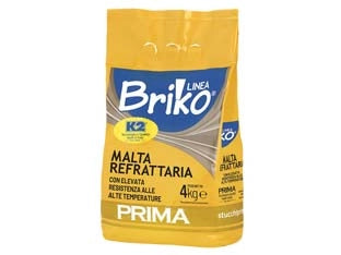 K2 LINEA BRIKO MALTA REFRATTARIA GRIGIA IN POLVERE- - Kg.4 in busta - 4 pezzi K2