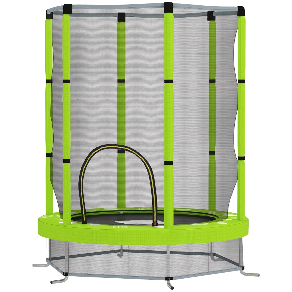Trampolino per Bambini ¨C Minimal ¨C Verde ?140 cm con Rete di Sicurezza