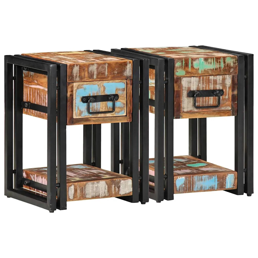 Set di 2 Comodini | Armadio da Notte | Mobiletto da notte con cassetto Multicolore 30 x 30 x 40 cm