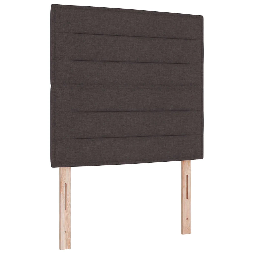Letto a molle con materasso Marrone scuro 120 x 190 cm Tessuto