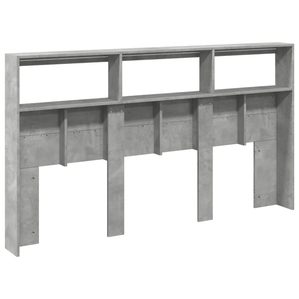 Testiera | Testata con Contenitore a LED Grigio Cemento 180x17x102 cm