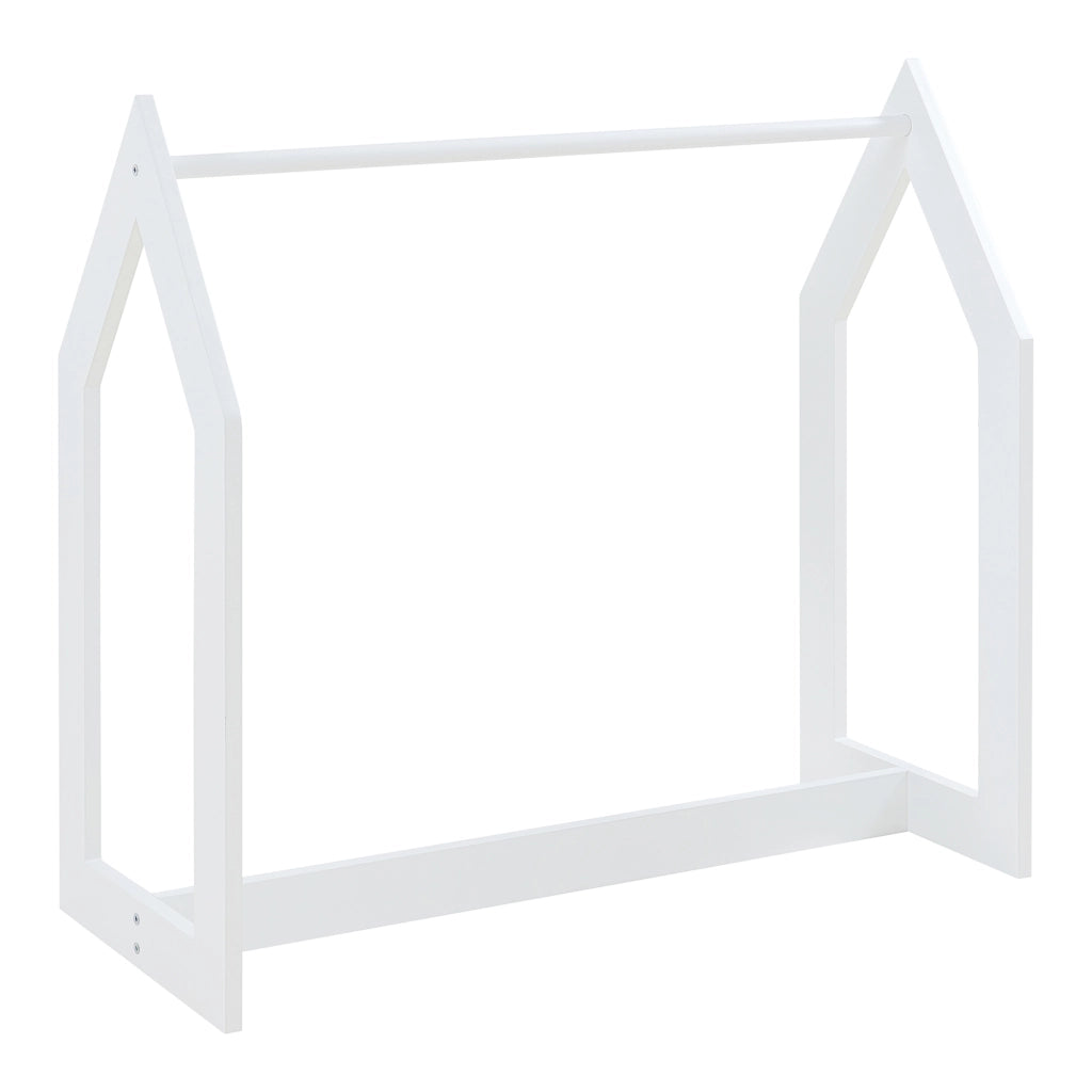 Stand Appendiabiti Værløse per Bambini Porta Abiti a Forma di Casetta 78x75x35 cm Bianco [en.casa]