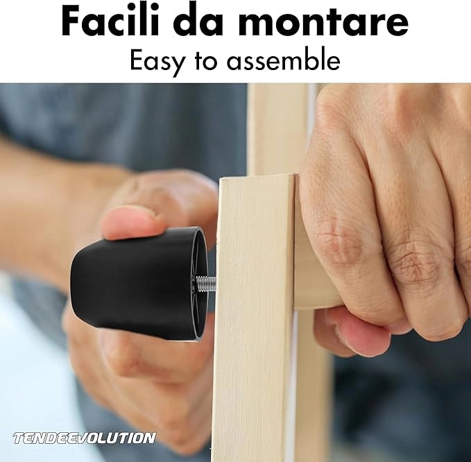Piedini in Plastica PVC per Mobili | Altezza 12cm | Vite M10 | Design Minimal ed Elegante