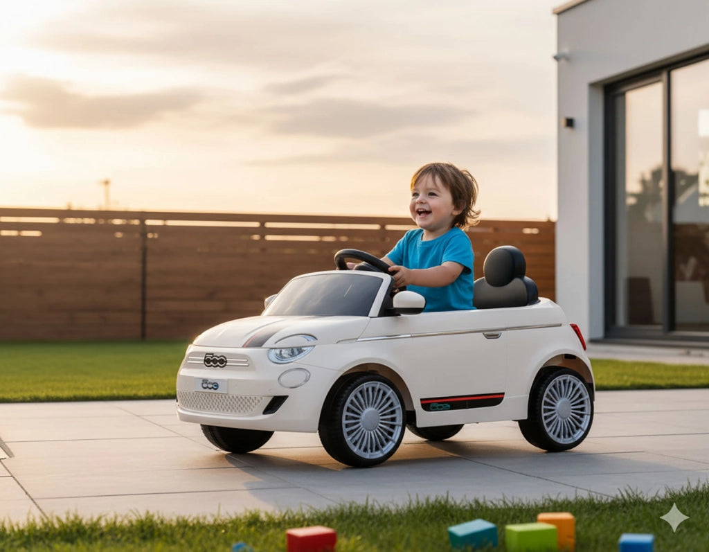 Macchina Elettrica per Bambini Licenza Ufficiale Fiat 500 Small 10,8V 3,1Ah Bianco