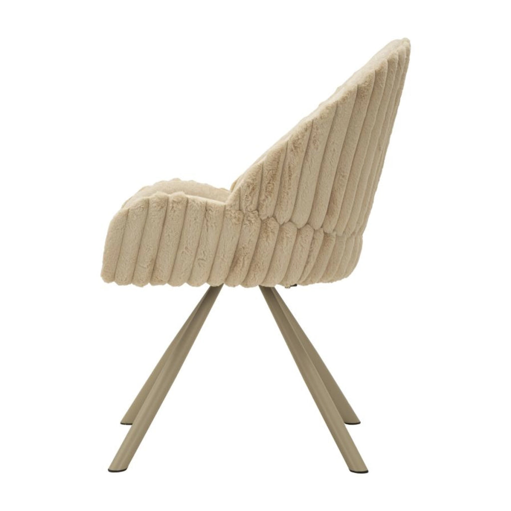 Set di 2 Sedie VKH885, Beige, Poliestere, 58x53x85 cm