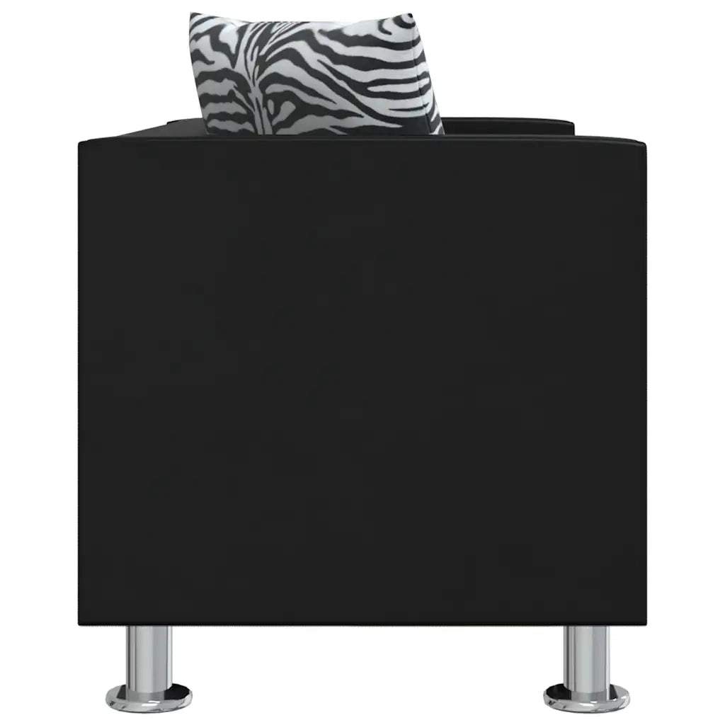 Set Divani a 3 e a 2 Posti in Similpelle Nero 272178