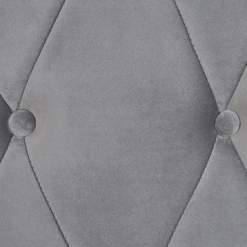 Letto 180 x 200 cm in velluto grigio con  rete a doghe Chesterfield testiera classica