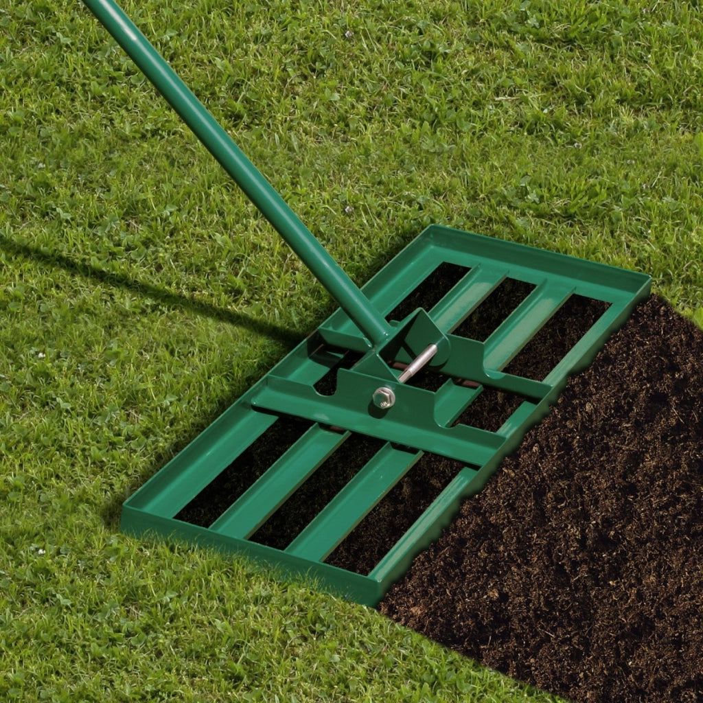 Rastrello livellatore per prato cortile, Livellatore giardino con impugnatura ergonomica e piastra 75x25cm-Attrezzi da giardino