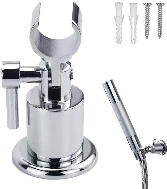 Supporto doccia 180° regolabile - Verchroomd - Meta - Montaggio a parete - Installazione semplice - Disegno conico - Supporto doccia