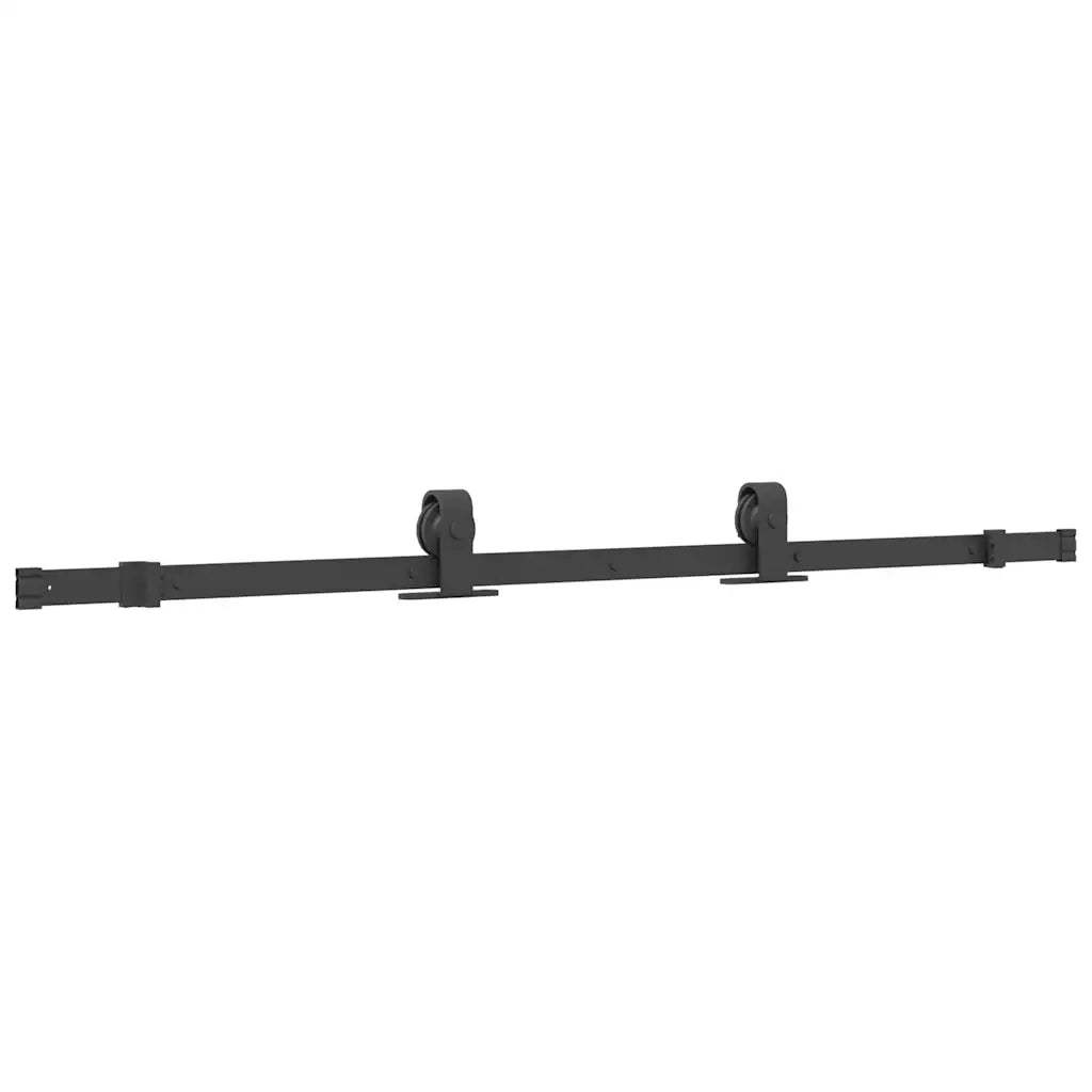 Porta Scorrevole Set Ferramenta Nera 90x205 cm Vetro Temperato 3375815