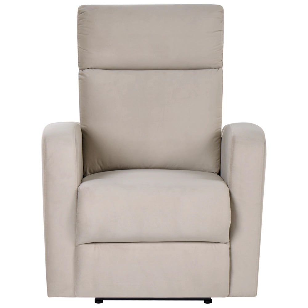 Poltrona reclinabile elettricamente in velluto bianco crema design moderno glamour soggiorno