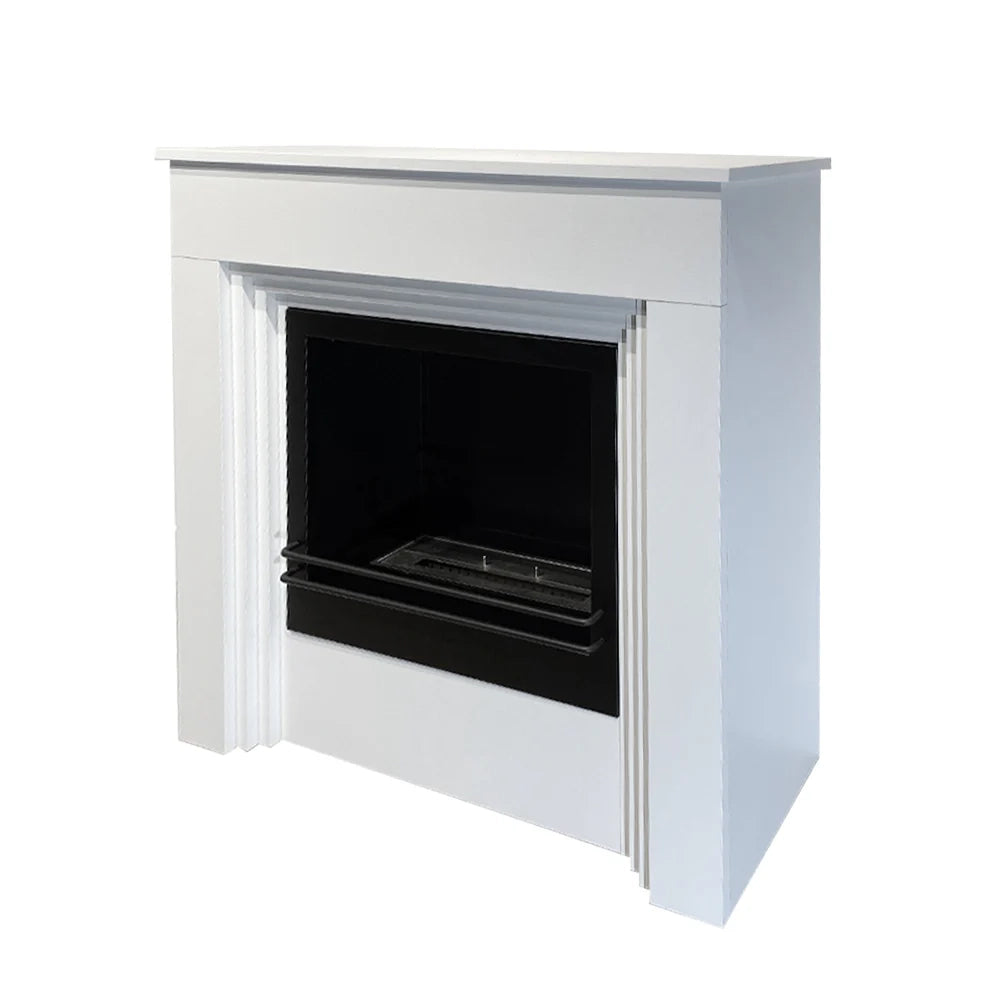 Camino a bioetanolo da terra BELLINI in legno Bianco Made in Italy L96 x P35 x H96