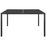 Tavolo da Giardino Antracite 130x130x72 cm in Acciaio e Vetro 313093