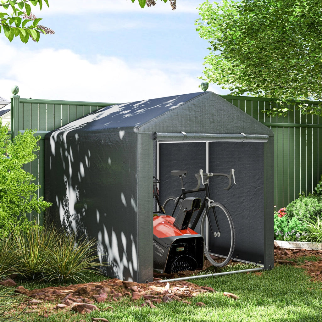 RIMESSA DA GIARDINO 160x218x172 cm in acciaio grigio scuro con porta