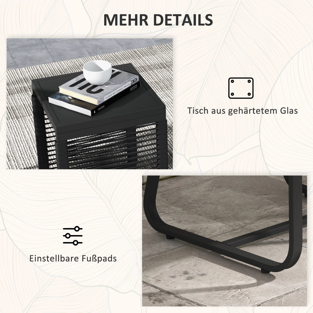 Set Giardino 3 Pezzi ¨C Minimal ¨C Nero Grigio 53x57x77 cm