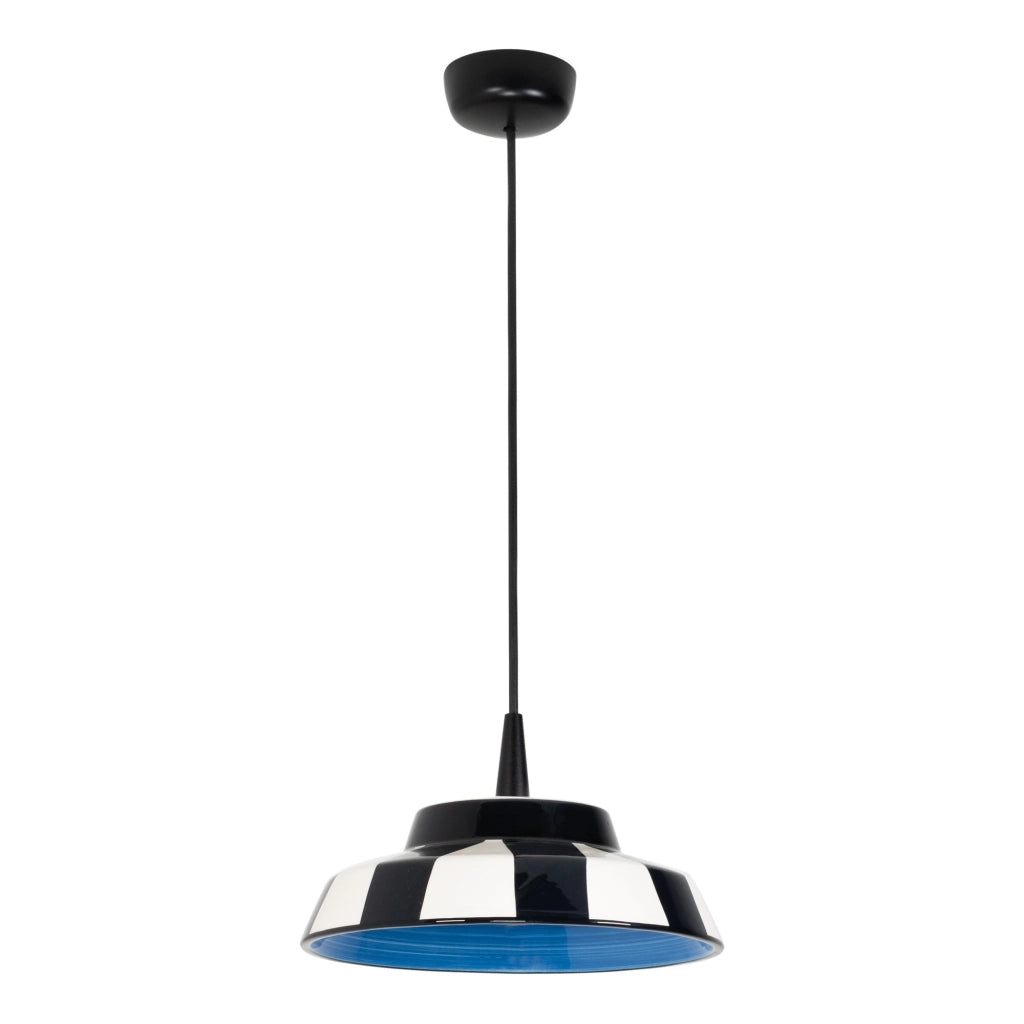 Circus Lampada a Sospensione LED Design Artigianale in Ceramica Blu Ø24 cm con Sorgente Luminosa 8W 3000K Alta Efficienza CRI 90 Modello Interni
