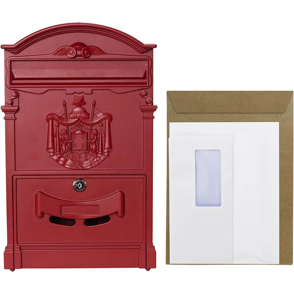 Cassetta postale per posta artistica alluminio esterno rossa 260x410x90 mm vulcania