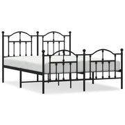 Letto matrimoniale | Letto per adulti | Giroletto con Testiera e Pediera Metallo Nero 140x200 cm