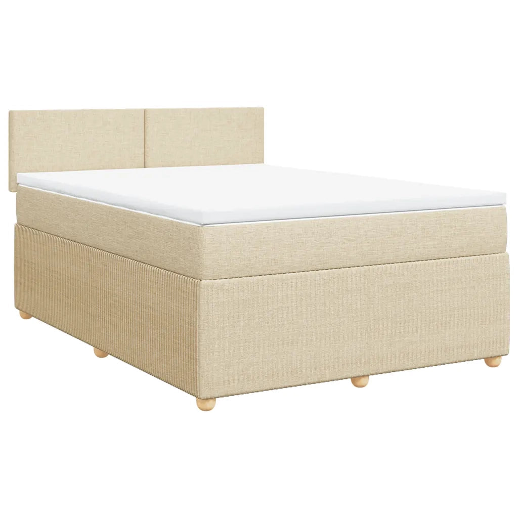 Giroletto a Molle con Materasso Crema 140x200 cm in Tessuto