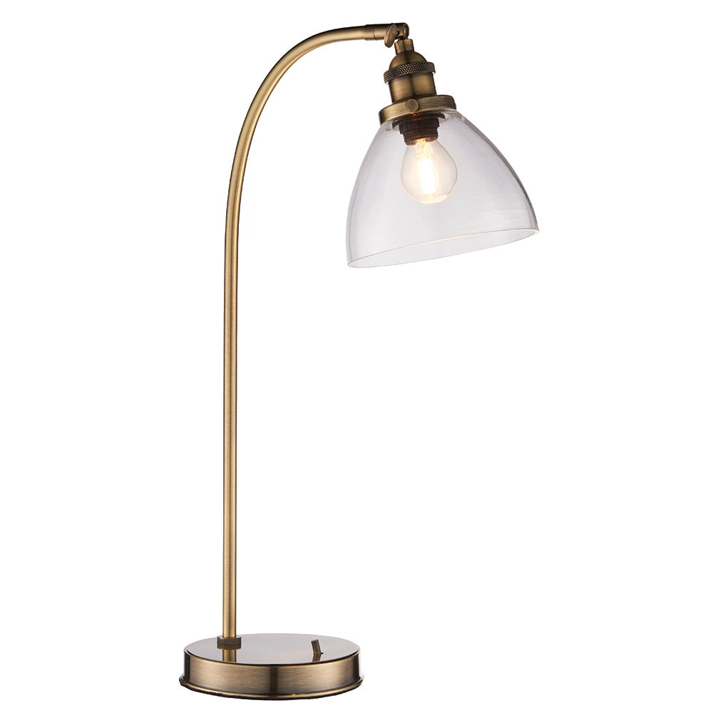 Lampada da tavolo industriale ottone antico E14 Endon