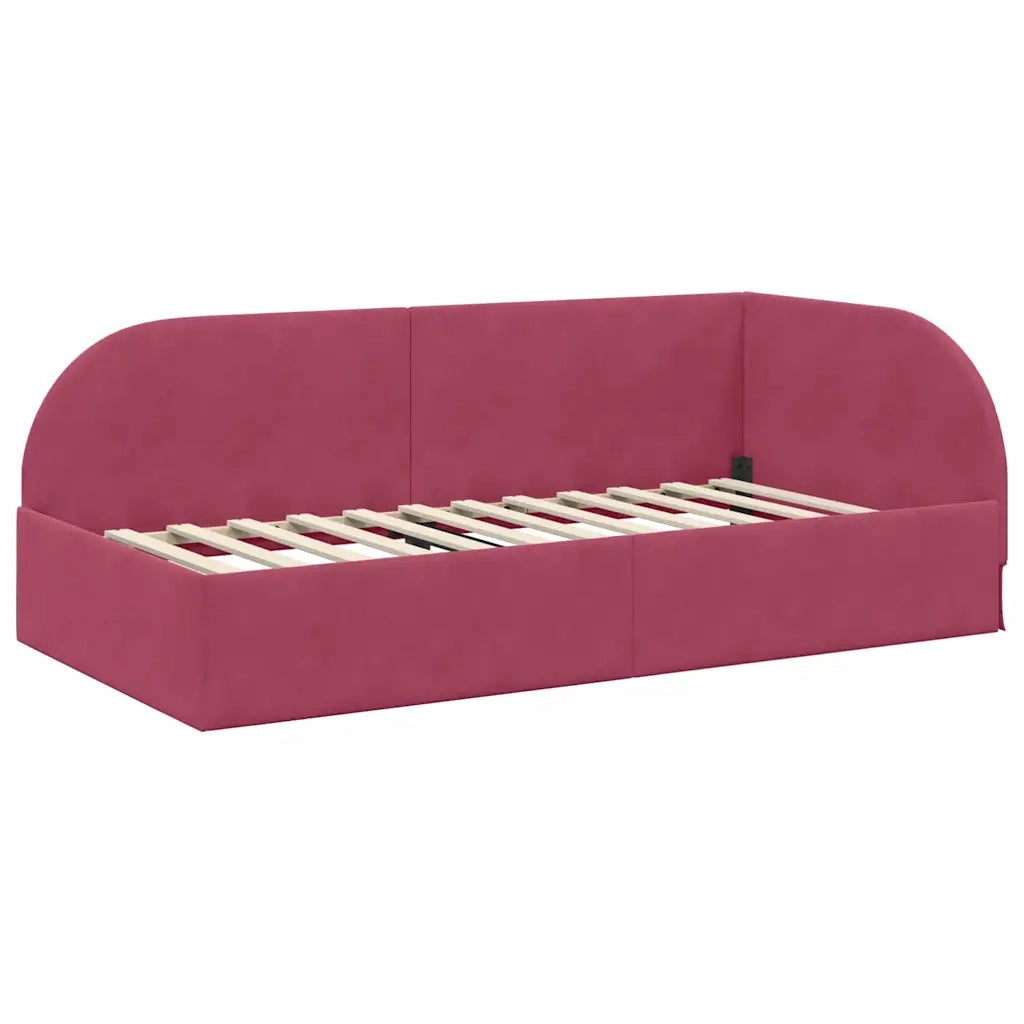 Struttura Letto Angolare con Materasso 2 pcs Verde Velluto 3394178