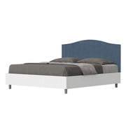 Letto Matrimoniale 160x190 cm struttura bianco frassino testata Grace - Con rete,Microfibra,Blu