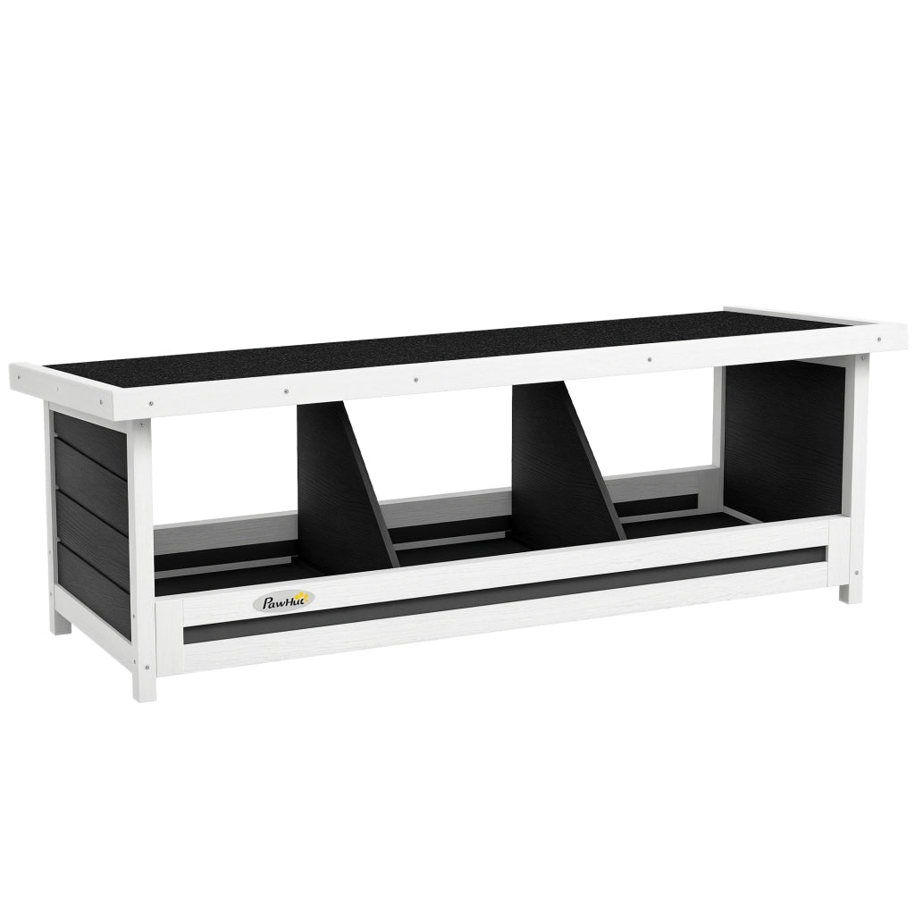 Nido per Galline a 3 Aree ¨C Minimal ¨C Legno Bitume Grigio 95x37x34 cm