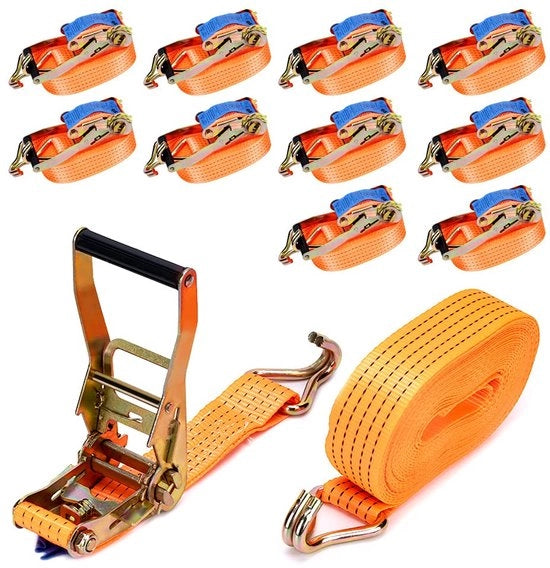 6 metri spanband con rattrapante con gancio per l'impugnatura EN 12195-2 50mm 2500daN 5t per l'assicurazione della carreggiata per lode professionale