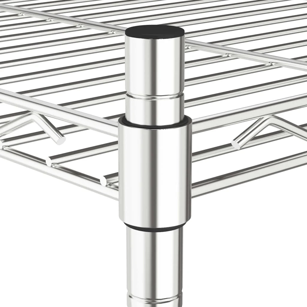 Scaffale portaoggetti a 3 ripiani con ruote 60 x 35 x 81 cm cromato 150 kg 02_0000658