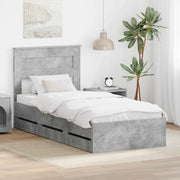 Struttura del letto con cassetto Grigio cemento 90 x 200 cm 3409880