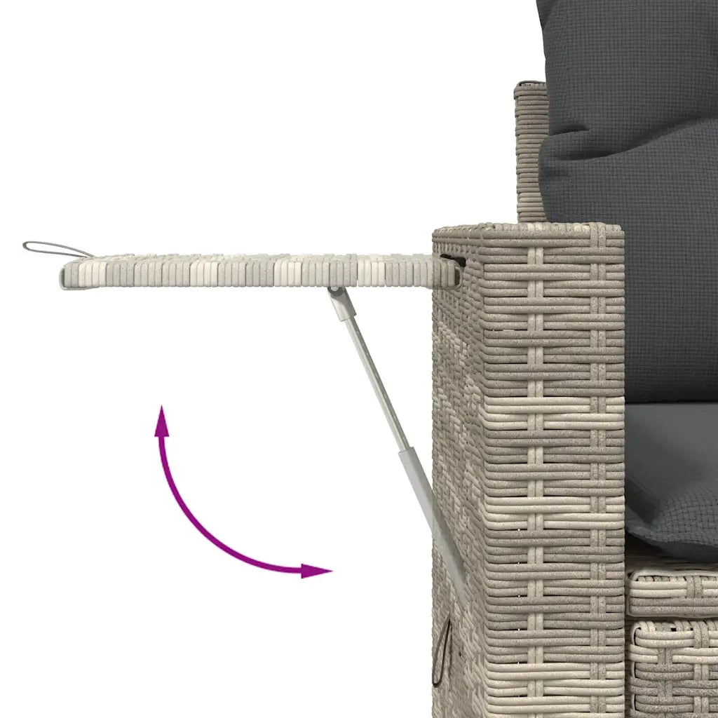 Set Divano da Giardino 6pz con Cuscini Grigio Chiaro Polyrattan 3220581