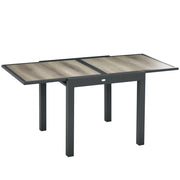 Tavolo da pranzo allungabile ¨C Minimal ¨C legno effetto, telaio alluminio, 160x80x75 cm