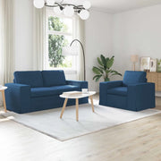 Divano 2 pcs Blu 182 x 80 x 82 cm Tessuto
