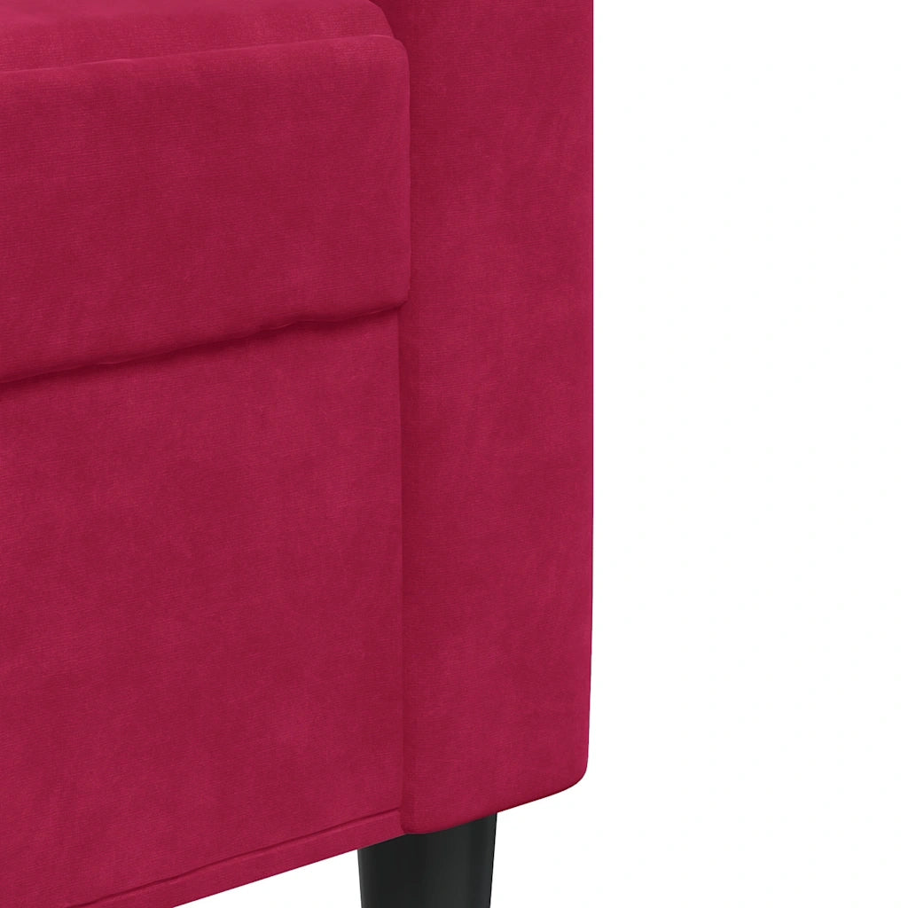 Divano a 3 Posti Rosso Vino 210 cm in Velluto 4007648