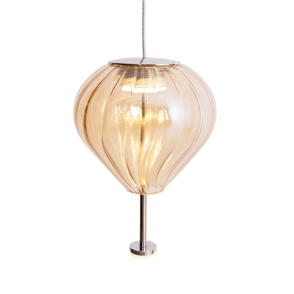 Lampada a sospensione bianca globo vetro ambra LED 6W Maxlight