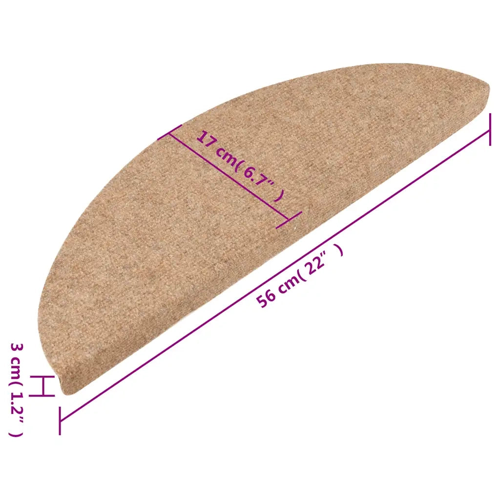 Tappetini Autoadesivi per Scale 20 pz | Gradini per Scale Beige 56x17x3 cm