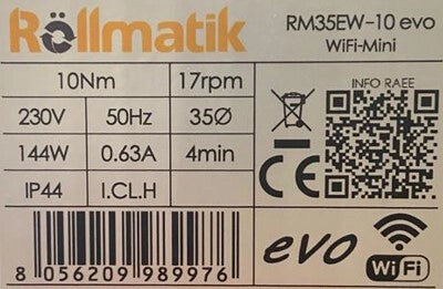 Motore per tapparelle Wi-Fi integrato (controllo da smartphone). Portata 10Nm - 20Kg