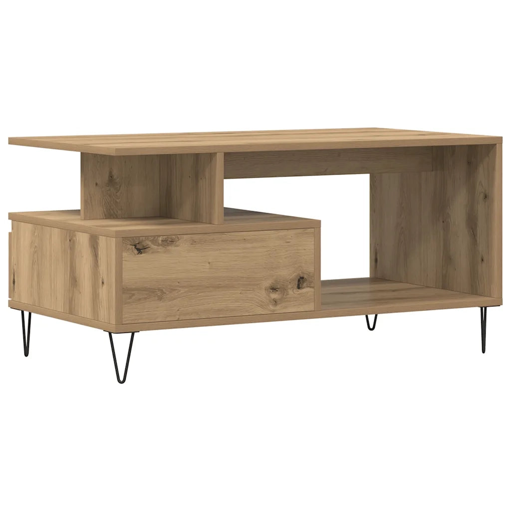 Tavolino Salotto Rovere Artigianale 90x49x45 cm Multistrato 857453