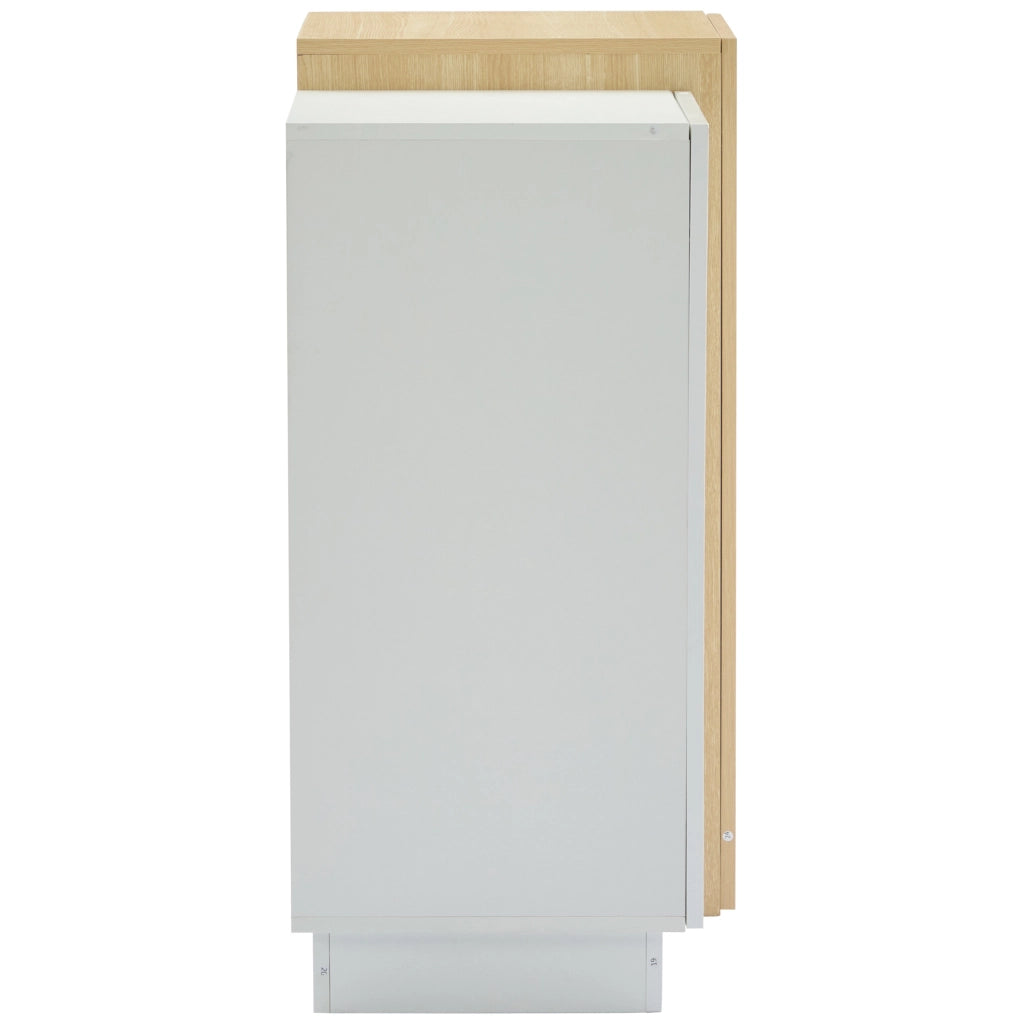 Credenza moderna bianca lucida in MDF 140 x 35 x 76;5 cm con 4 cassetti e 2 ante