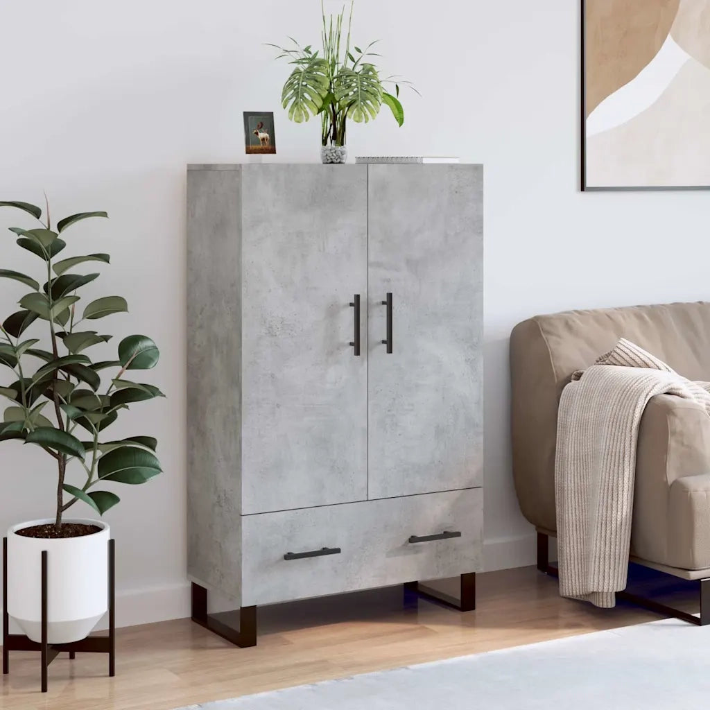 Credenza Grigio Cemento 69,5x31x115 cm in Legno Multistrato 828264