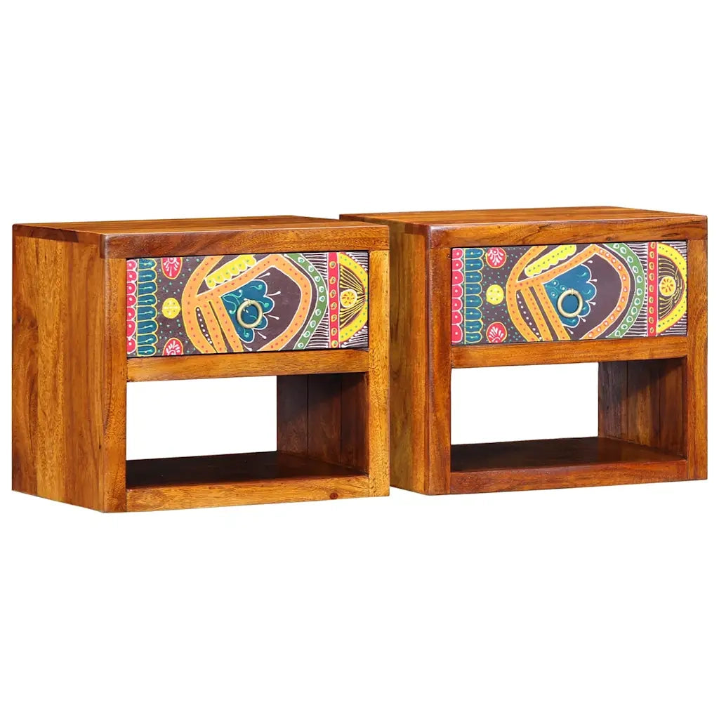 Set di 2 Comodini | Armadio da Notte | Mobiletto da notte con cassetto Marrone 40 x 35 x 35 cm