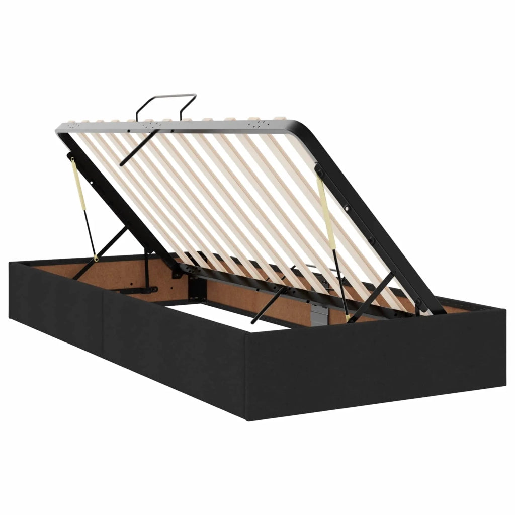 Letto con contenitore LED e materasso Nero 90 x 200 cm Tessuto 3459983