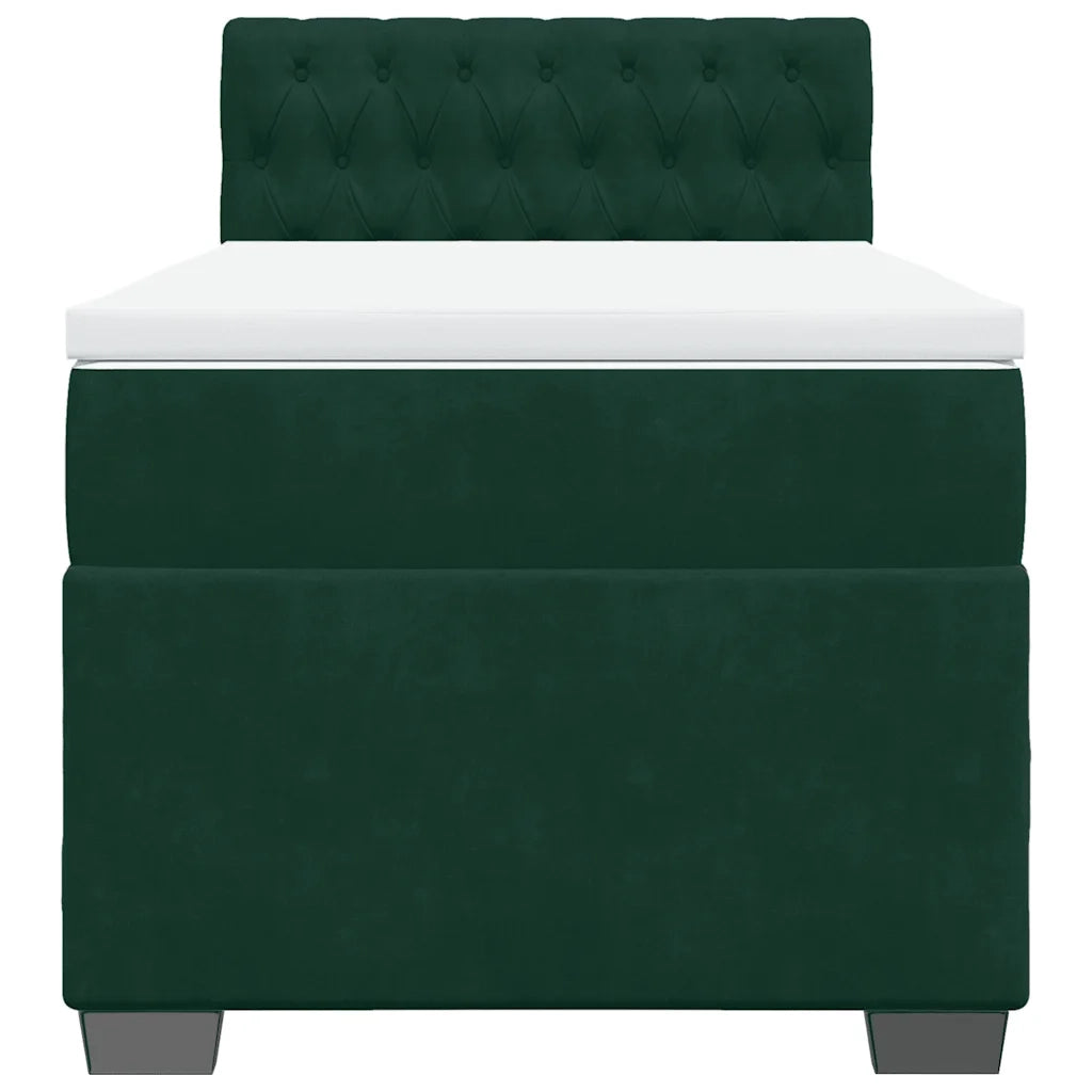Giroletto a Molle con Materasso Verde Scuro 100x200 cm Velluto 3288543