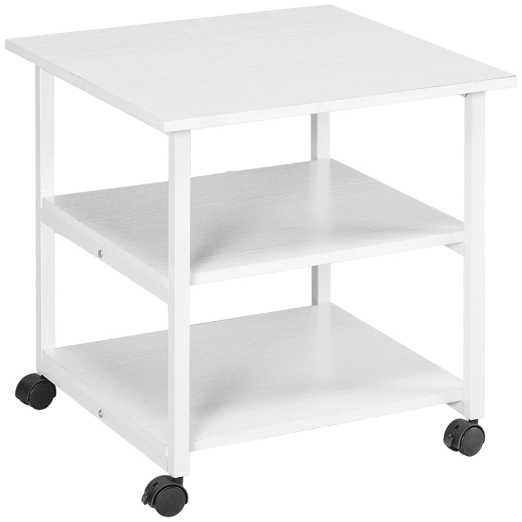 Scrivania per Computer con Stampante e Ruote ¨C Minimal ¨C Grigio 50x50x52.5 cm