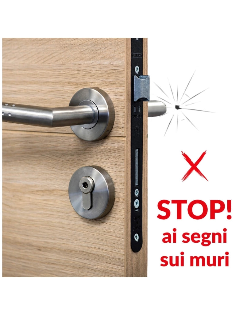 Set 2 fermaporta a cuneo in ABS, marrone, per tutti i tipi di porta - THIRARD