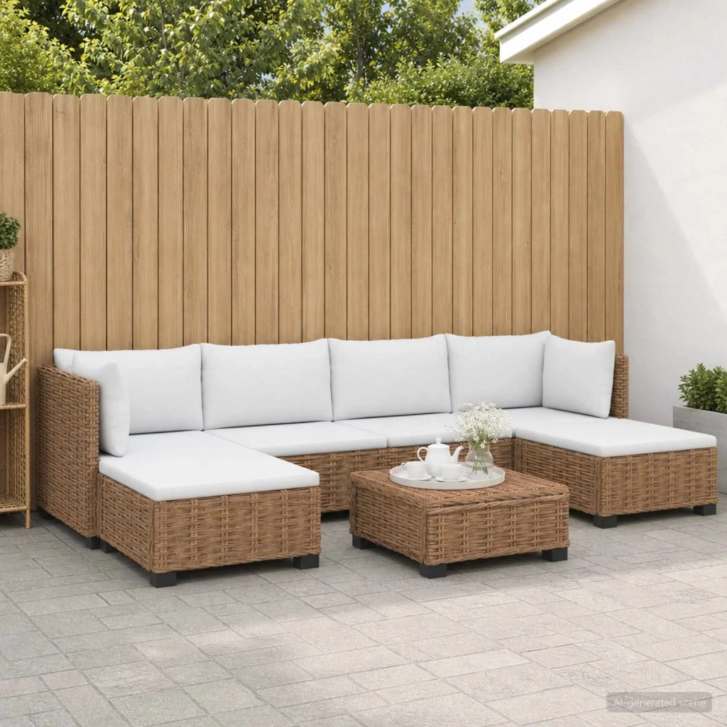 7 pz Set Lounge in Rattan con Cuscini GENDT Rattan naturale 3429866