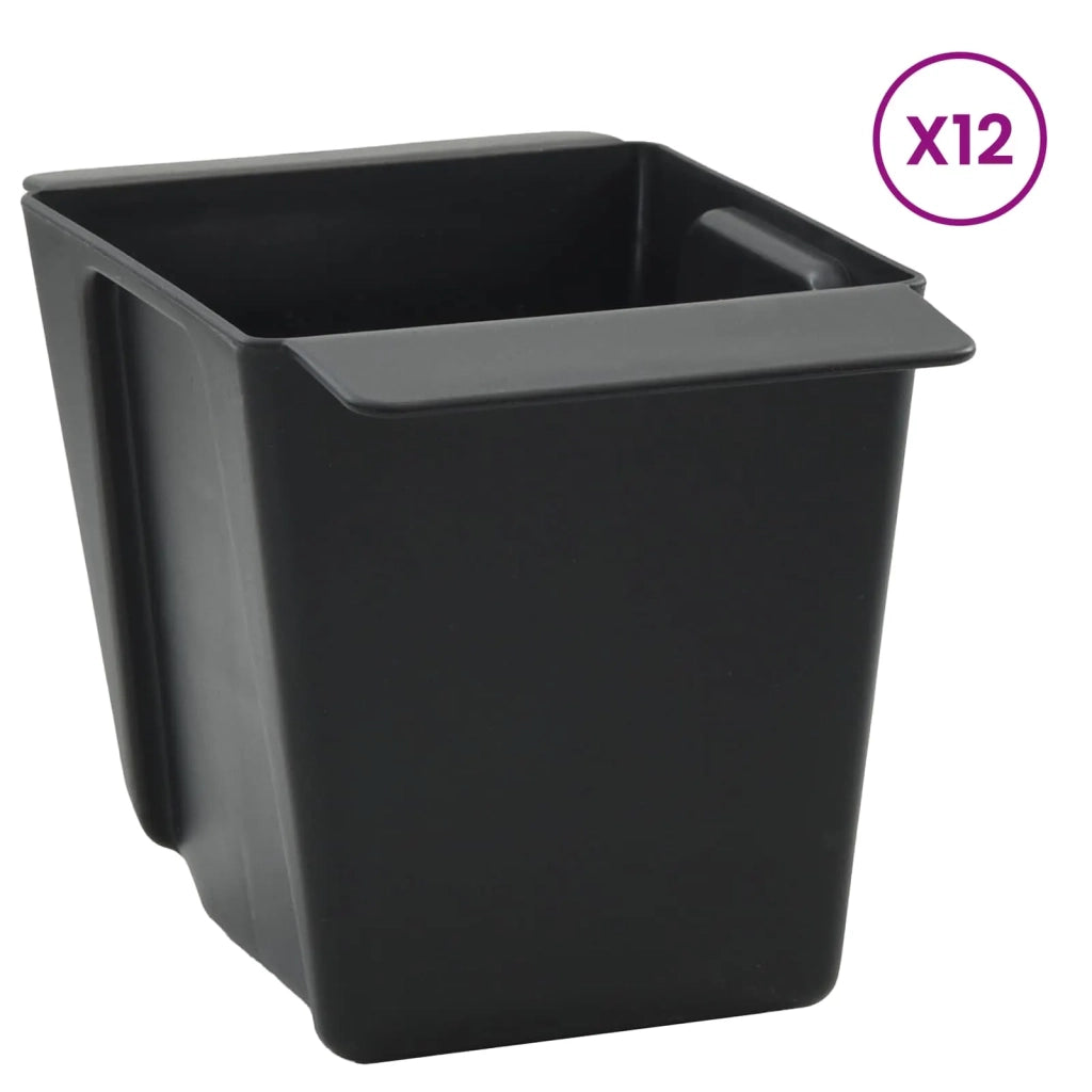 Fioriere per Euro pallet 12 pcs Nero 14 x 9 x 9,5 cm 42037217