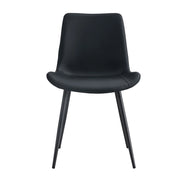 Set di 4 sedie da pranzo con seduta ampia e schienale ergonomico per sala da pranzo in PU nero e metallo