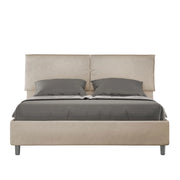 BS COM Letto matrimoniale senza rete imbottito 160x210 microfibra sabbia