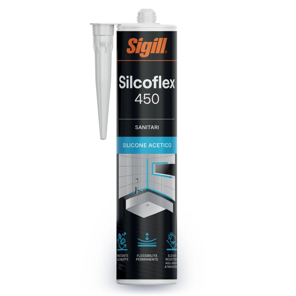 sigill silcoflex 450 sigillante monocomponente resistente alle muffe 280 ml *** colore- trasparente , confezione 1